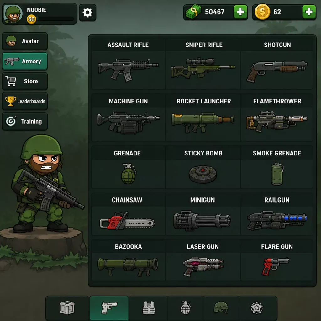 Mini Militia Weapons Guide